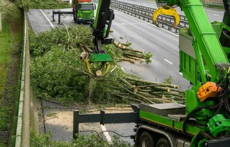 Débardage autoroutier avec grappin